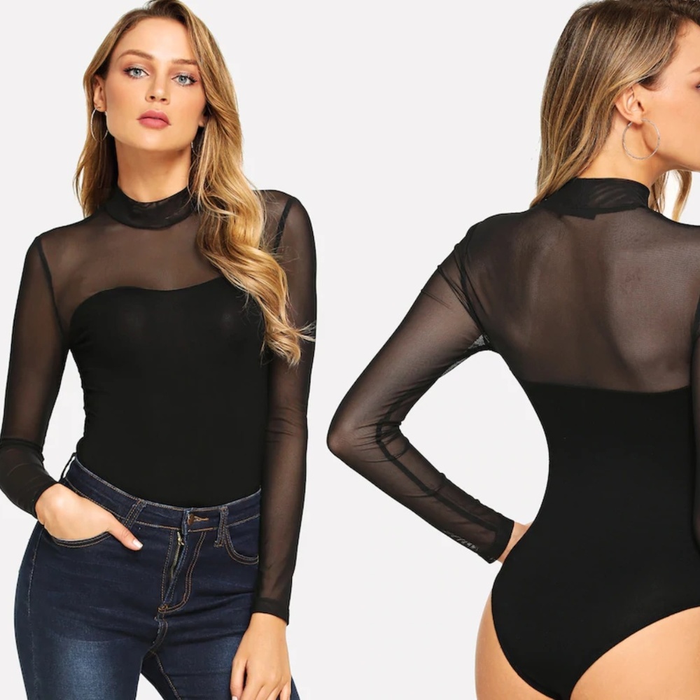 Black Mesh Bodysuit